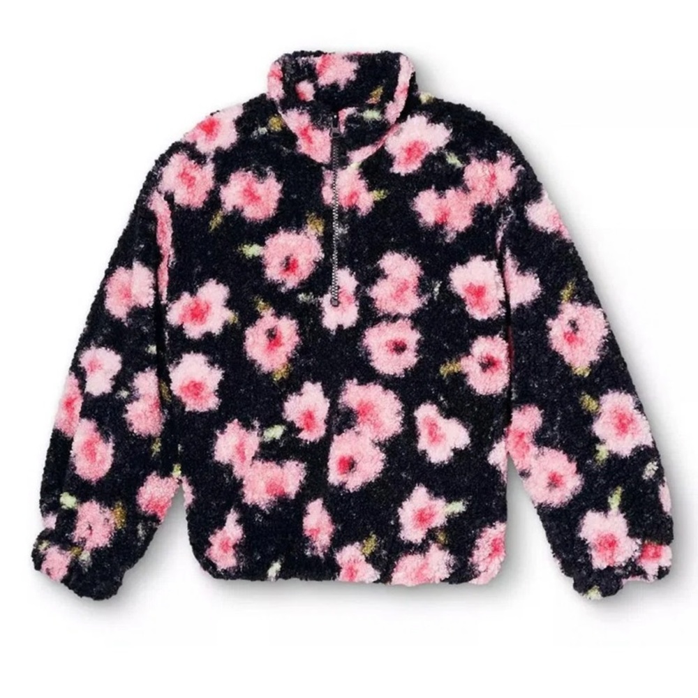 Sandy Liang Target Floral Print Sherpa